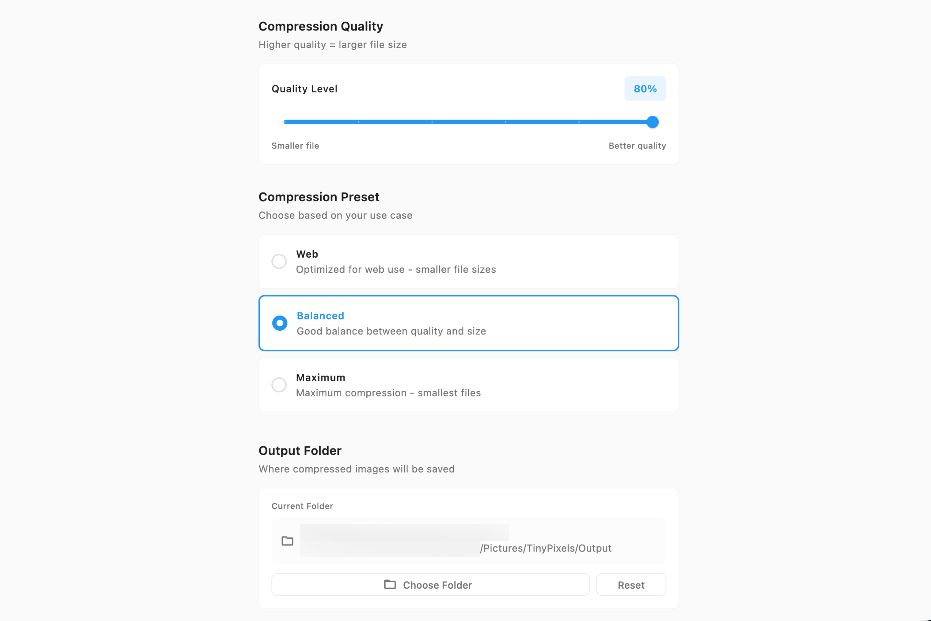 Pro Settings Interface